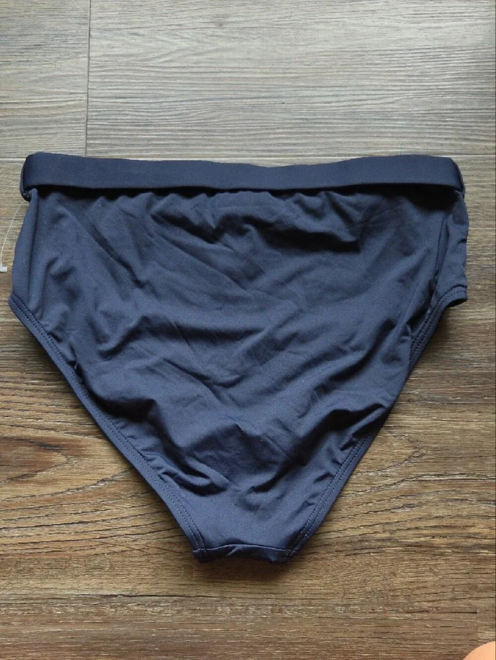 Nwot Michael Michael Kors Navy Bikini Bottom with Gold MK Buckle Size Medium